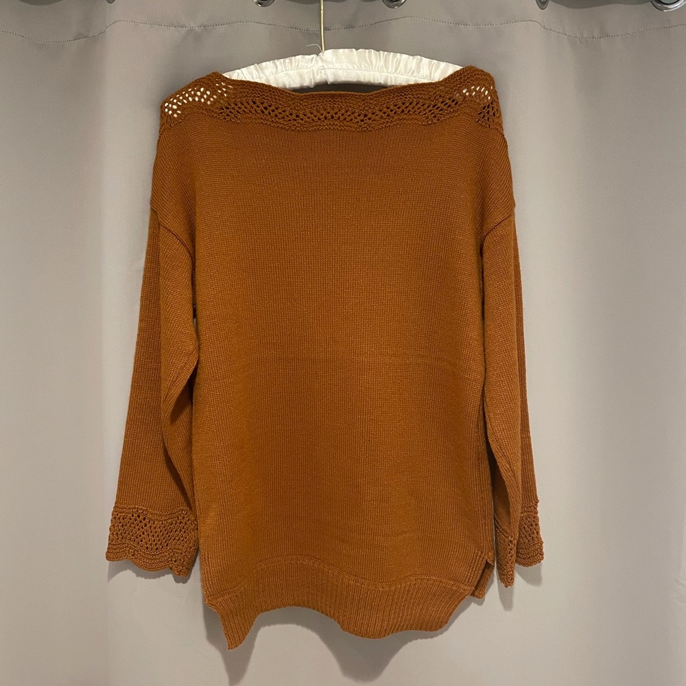 Orange Knit Sweater Dress